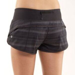 Lululemon Turbo Run Short Coal Elevation Stripe Deep Coal Size 10